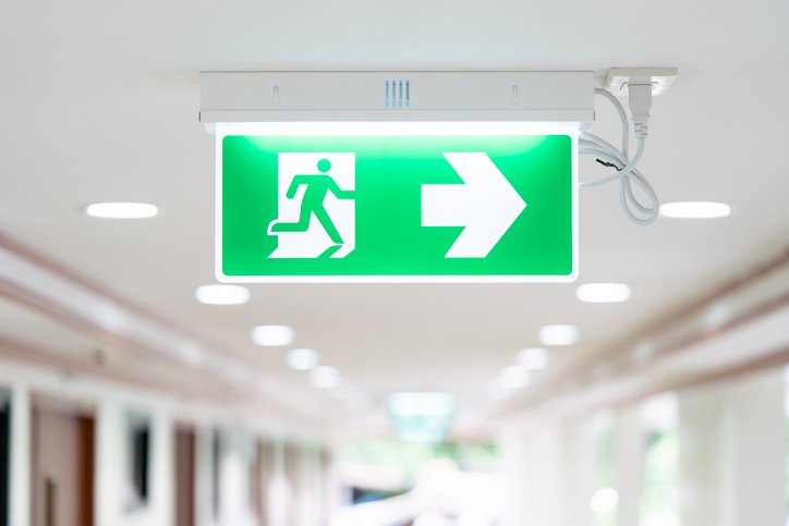 emergency lights and exit signs